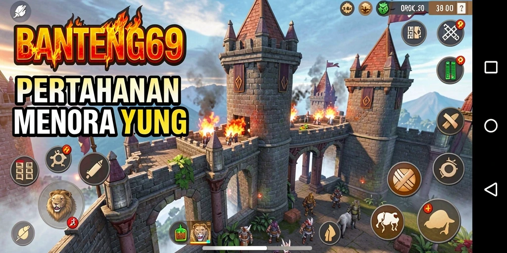 Tangkapan layar BANTENG69 menampilkan aksi seru dalam game Tower Defense.