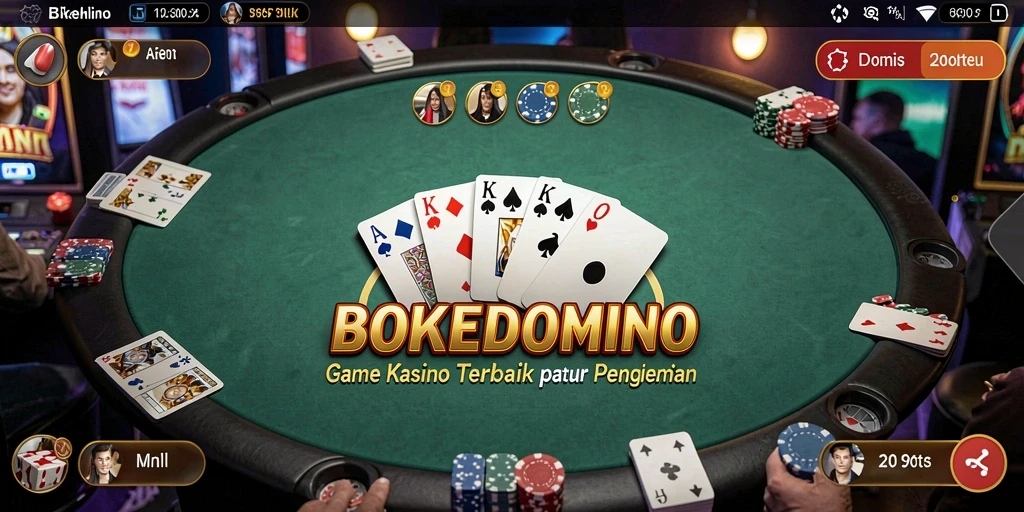 Tampilan gameplay seru dari BOKEDOMINO yang mengasyikkan.