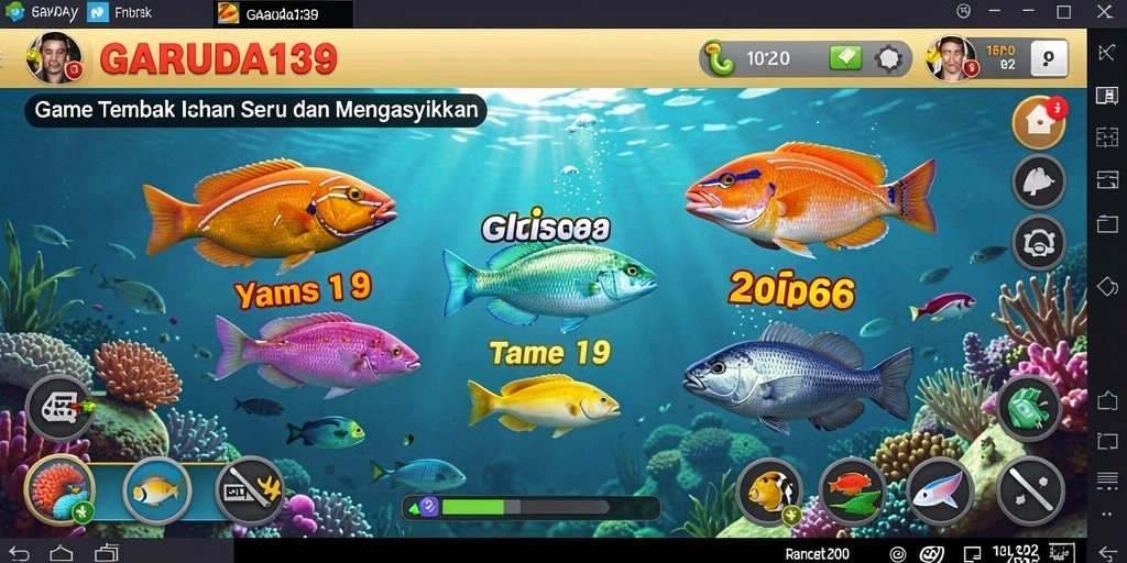 Screenshot gameplay GARUDA138 yang menunjukkan aksi menembak ikan seru.