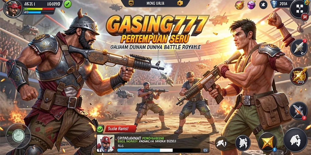 Tangkapan layar GASING777 menampilkan pertempuran mendebarkan di medan tempur Battle Royale.