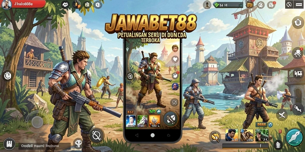 Tampilan luar gameplay JAWABET88 dalam dunia Open World yang luas dan indah.