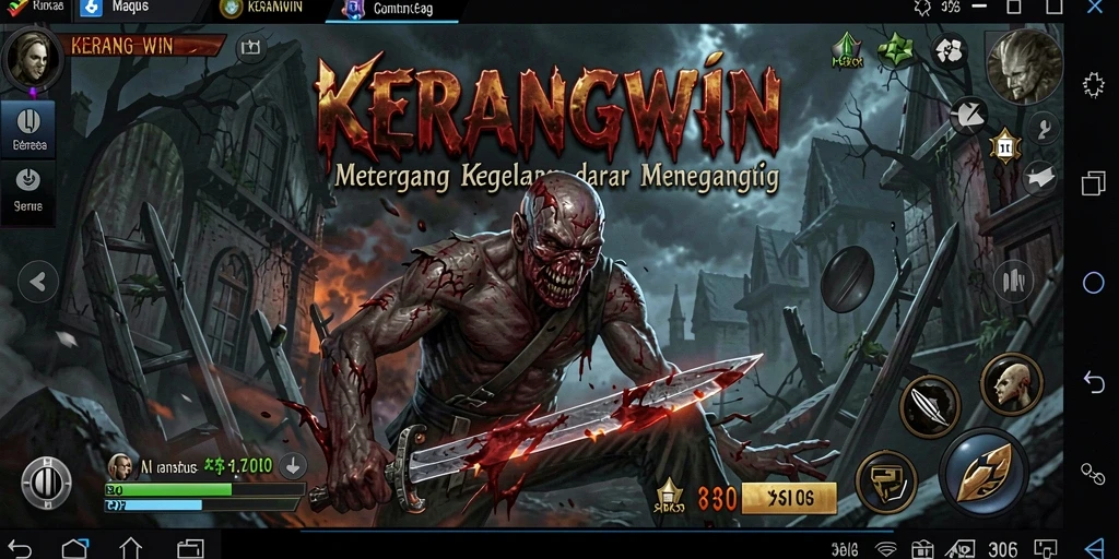 Tampilan gameplay KERANGWIN yang mencekam dan mendebarkan.