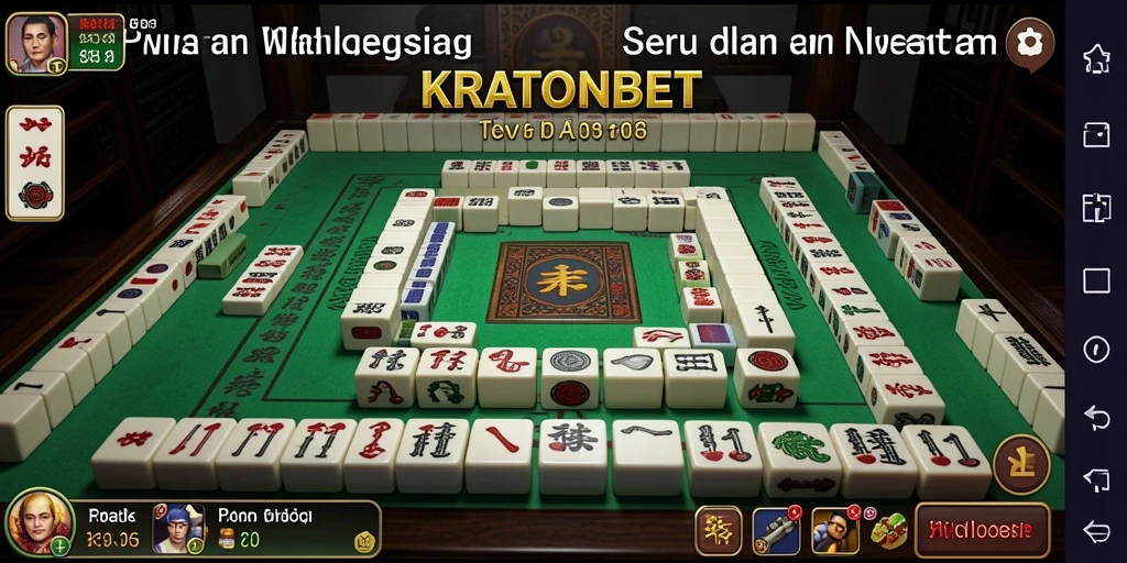 Tampilan gameplay seru KRATONBET dalam permainan Mahjong.