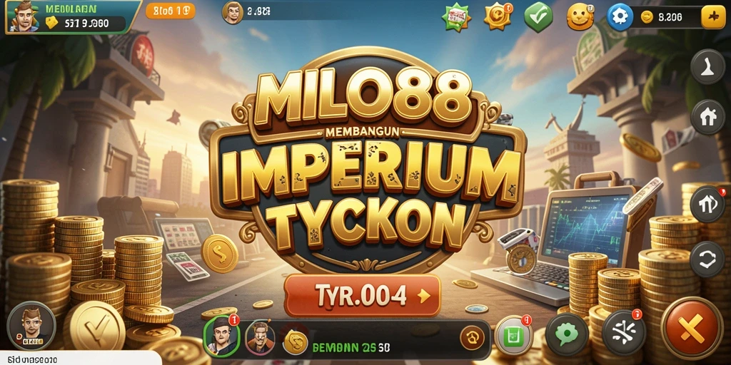 Screenshot gameplay <strong>MILO88</strong> menampilkan antarmuka manajemen bisnis yang menarik.