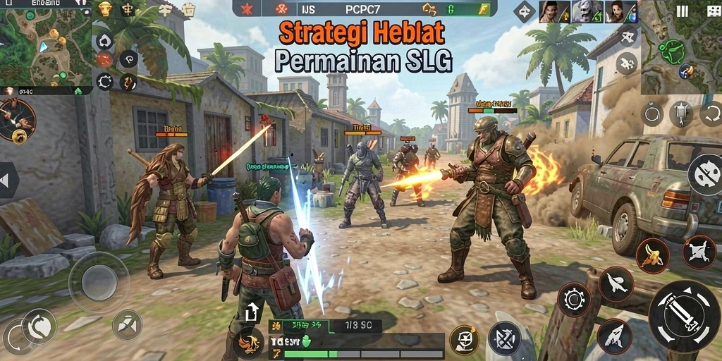 Tampilan menakjubkan dari gameplay SLG PCPC7 saat pertempuran berlangsung.