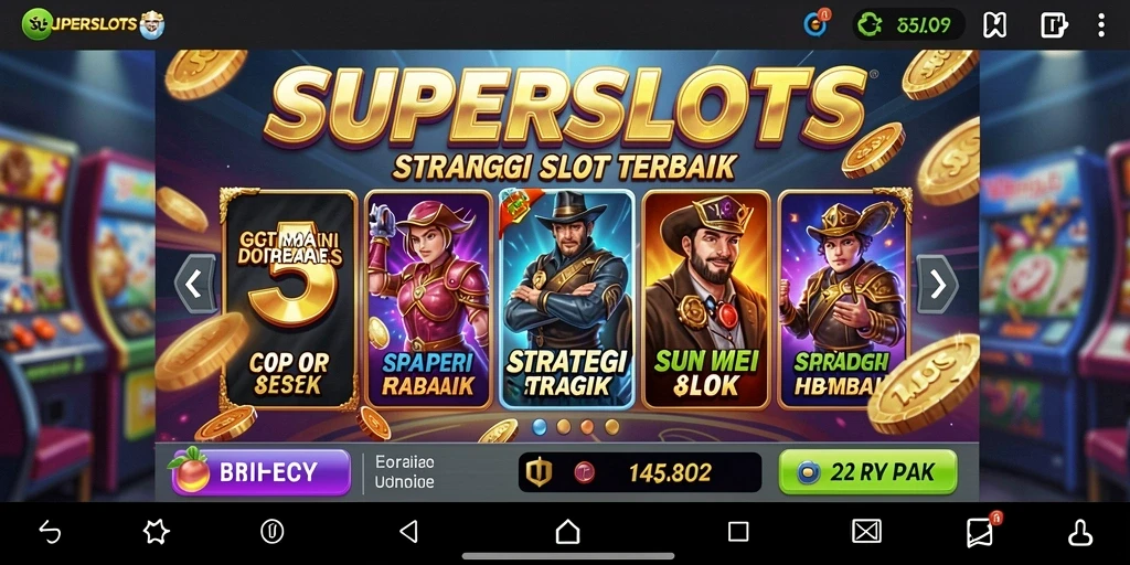 Screenshot gameplay SUPERSLOTS menampilkan strategi menarik dan tantangan seru.