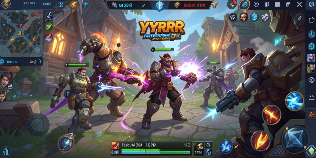 Gameplay seru dan strategis di arena MOBA YYRR.
